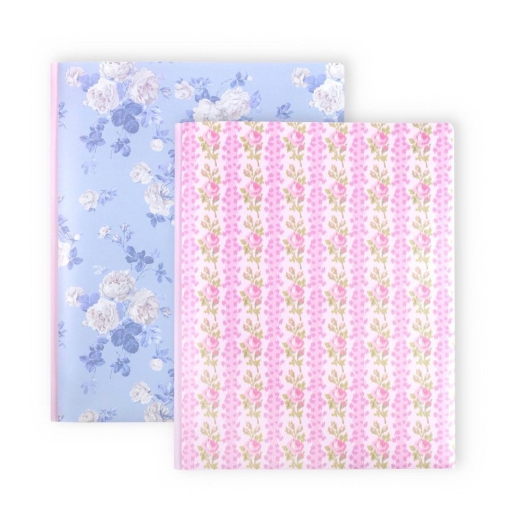 Love Shack Fancy Folders 2pk Poly Prong Folder Floral Everblooming Rosette NEW